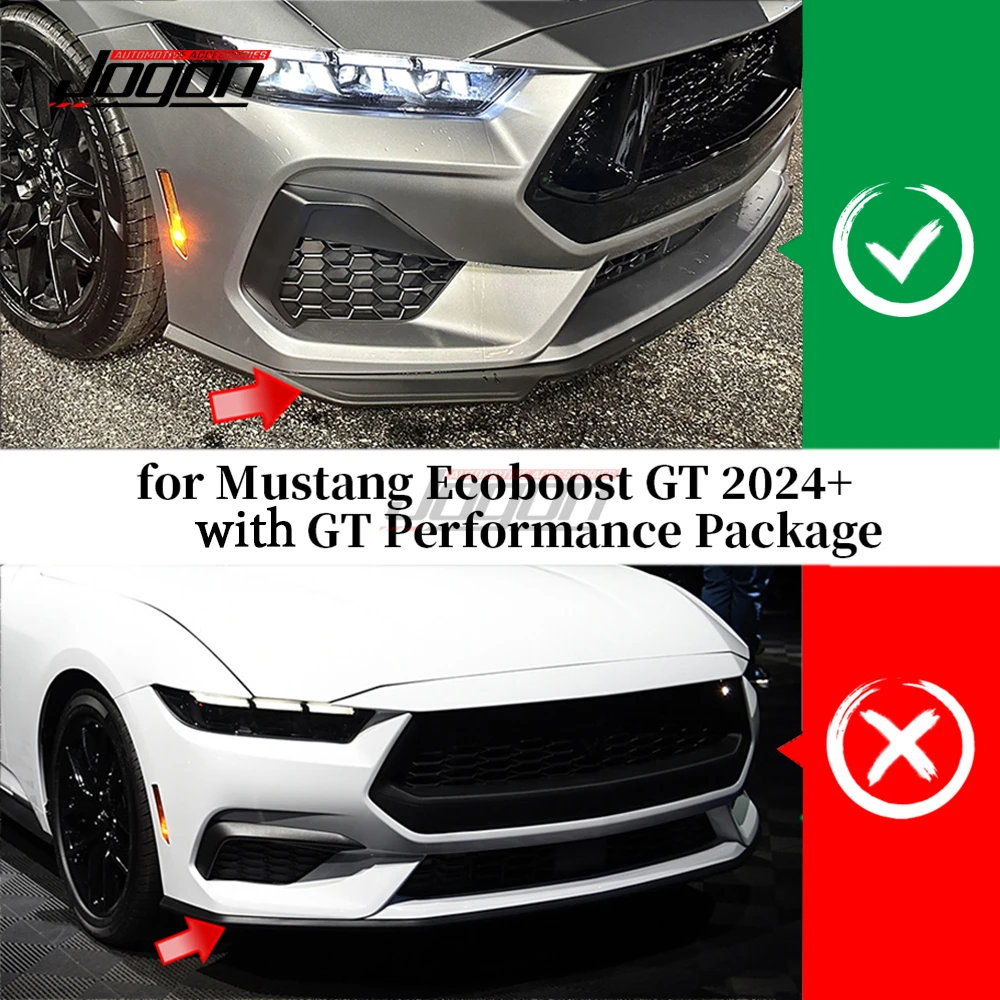 For Ford Mustang S650 GT Ecoboost Performance 2024+ Front Bumper Lower Lip Spoiler Splitter Body Kit Guard Diffuser Accessories