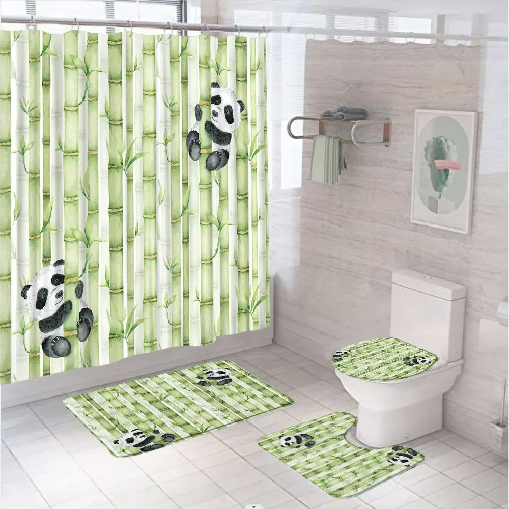 4Pc Watercolor Green Bamboo Sh - مراجعة Zara Home Bathroom Mat وسعره