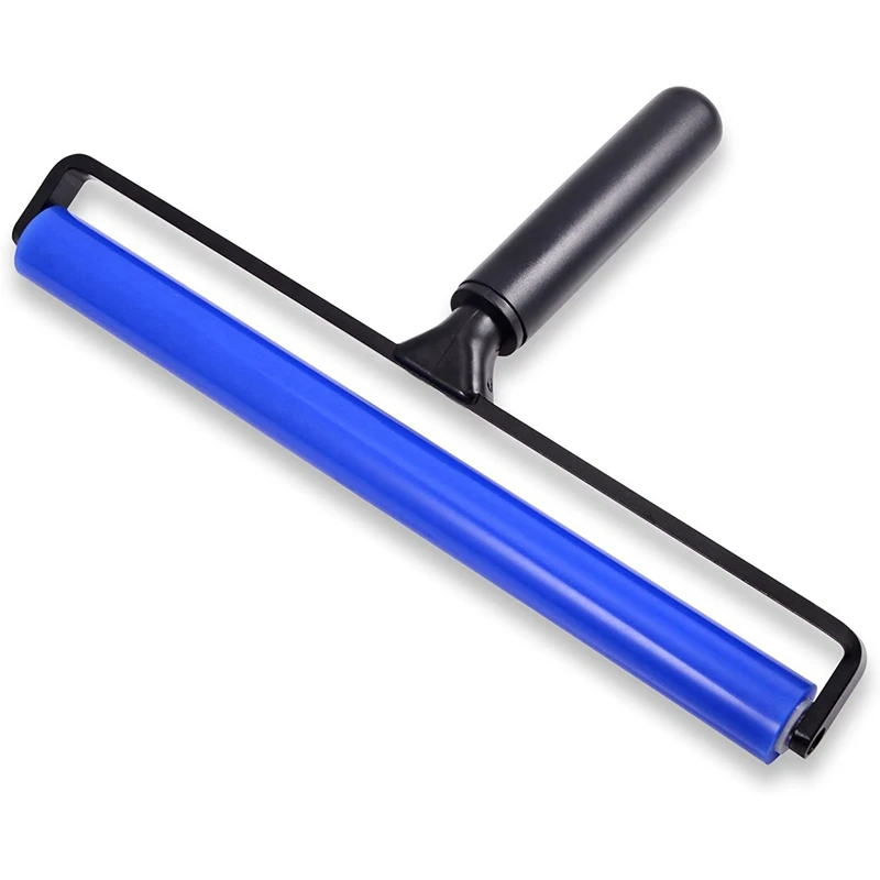 2Pcs 12 Inch Wide Glue Silicone Soft Rubber Pasting Roller Squeegee Rolling Wheel Anti-Static Sticky Deadener Automotive