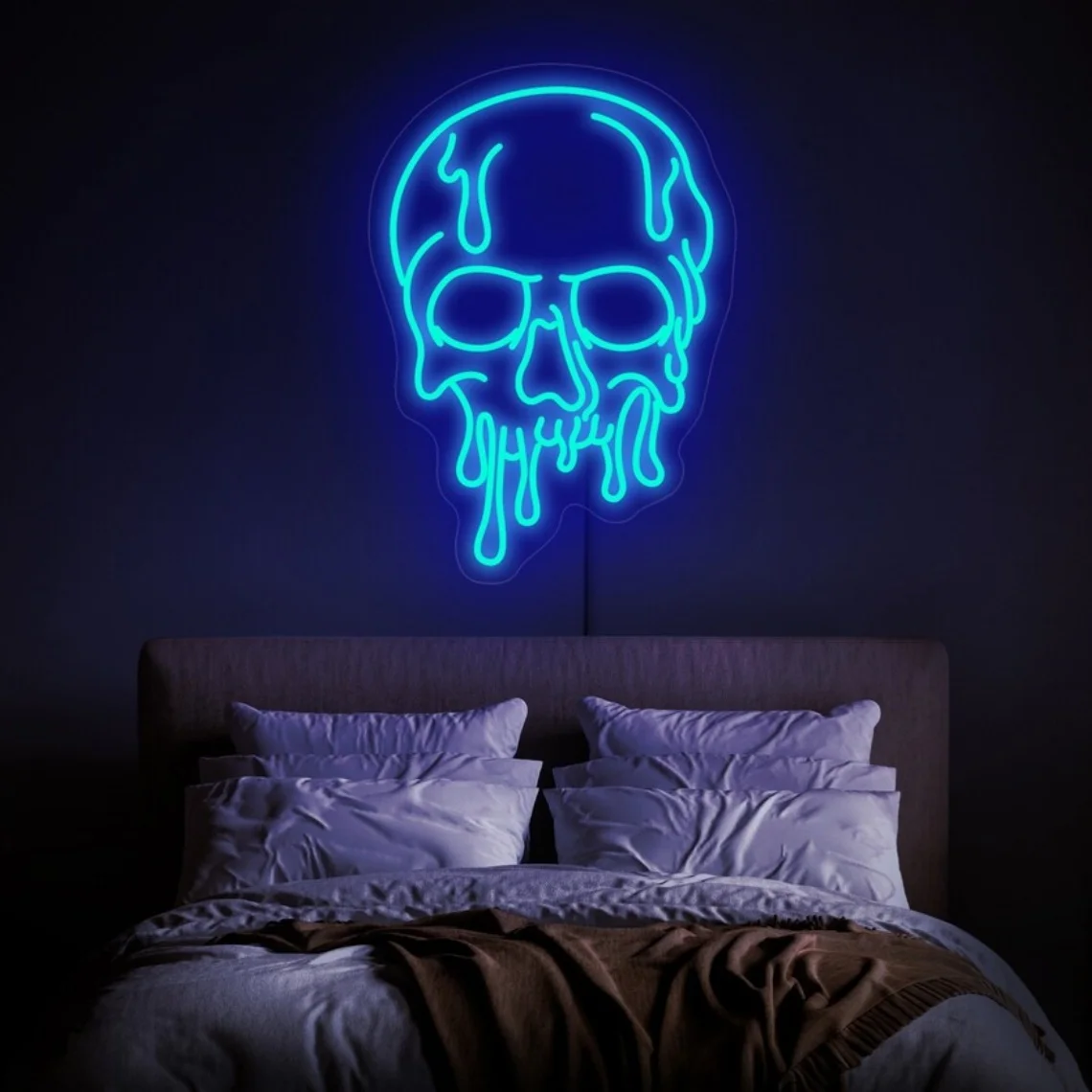 

Skull Neon Sign Dripping Skull Melting Wall Art Decor Sign