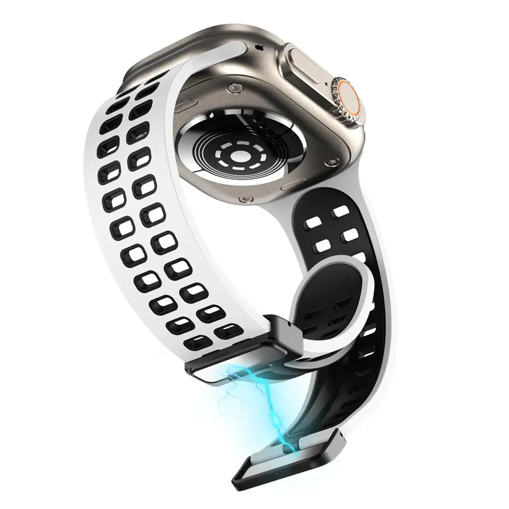 Strap For Apple Watch Ultra 2 band 49mm 45mm 44mm 41mm 40mm 38mm 45 44 41 40 MM Silicone Bracelet iWatch series 9 SE 8 7 6 5 4 3