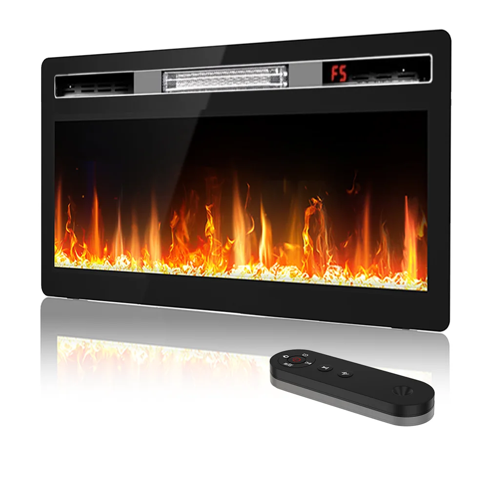 

App-Controlled 750W/1500W Electric Fireplace For Home Hotel Decorative Wood Simulation Flame Insert French English