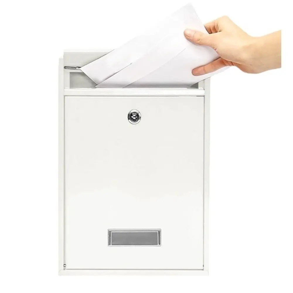 

Rainproof Wall Mounted Mailbox Iron with 2 Keys Tinplate Letter Boxes Clear Window Rustproof Hanging Postbox for Home