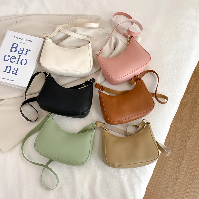 

Fashionable and Trendy Solid-Color Handbag, Simple and New Small Square Bag, Stylish and High-Quality Single-Shoulder Armpit Bag