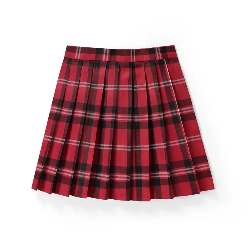 Sweet Skirt Cute Pleated High Waist Skirt Adorable Schoolgirl Plaid Mini Skirt 43Cm Anti Peep With Hidden Safety Skort