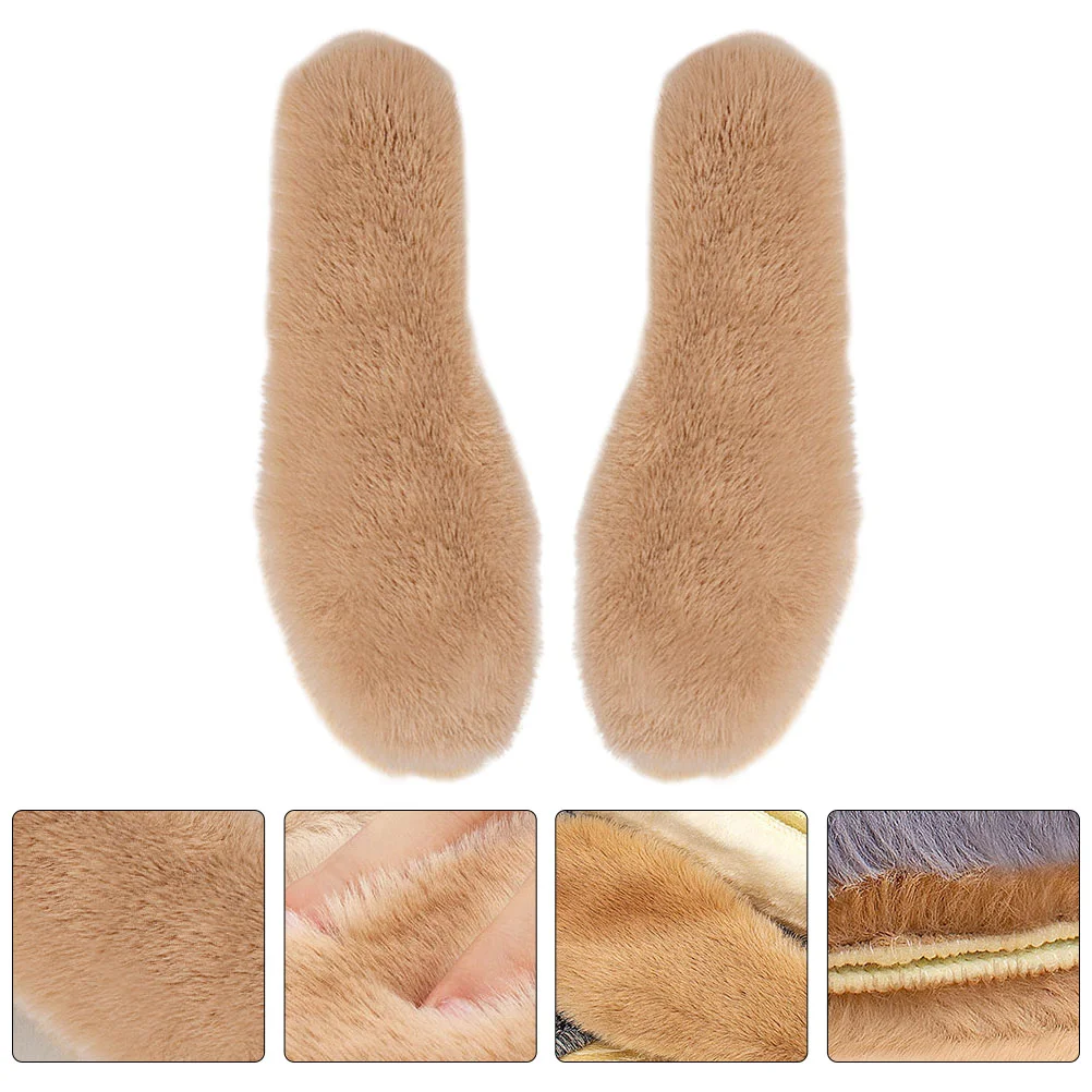 Faux Rabbit Fur พื้นรองเท้าผ้าฝ้ายรองเท้าเย็น Insoles Warm Inserts ผู้ใหญ่ผู้ใหญ่ฤดูหนาวรองเท้าอุปกรณ์เสริมผู้หญิง