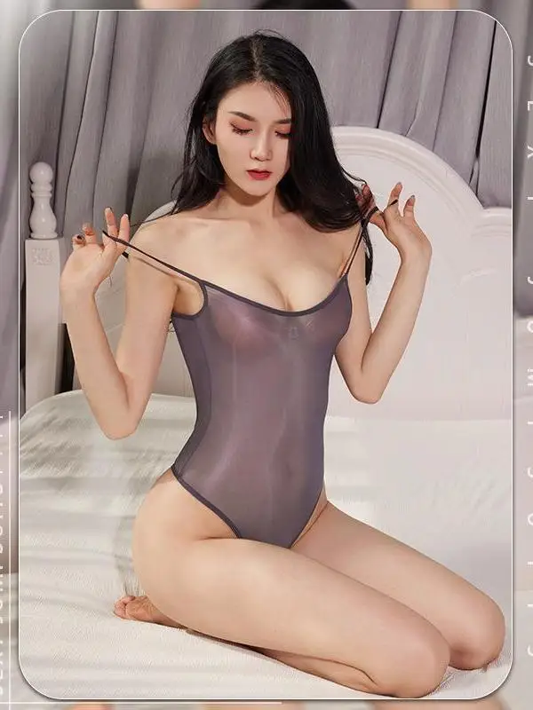 

Thin Temptation Sexy And Transparent Solid Mature Charm Elegant Passion Gentle Sling Dress Underwear Female Hot Bodysuits 4MIX