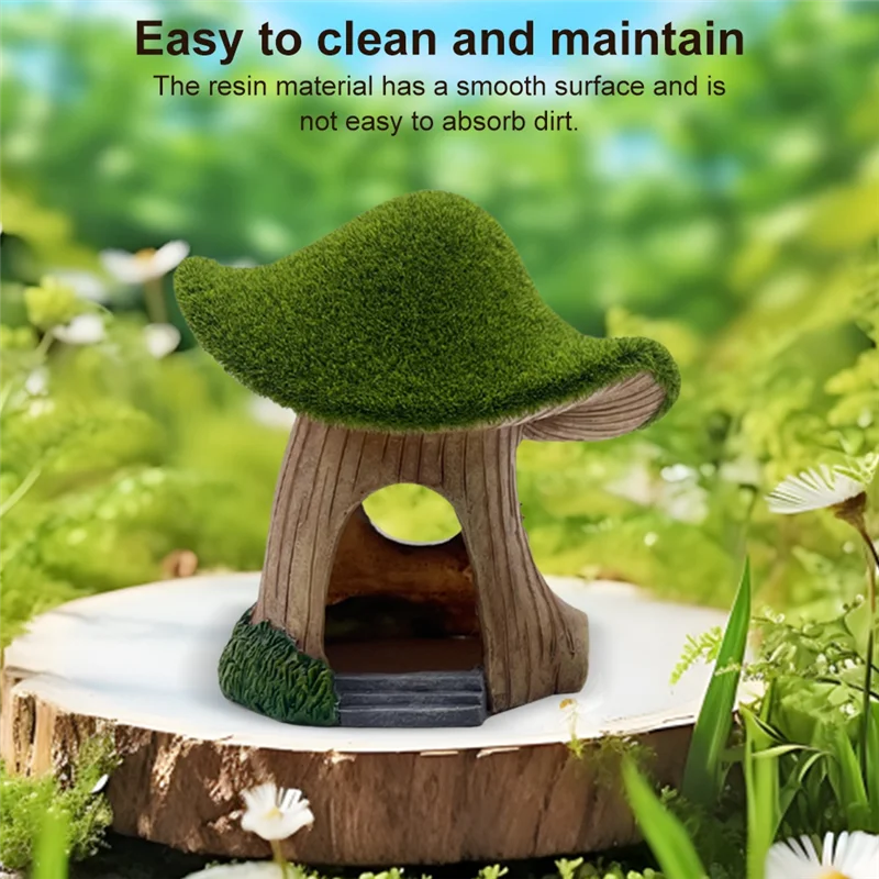 ABZV-Shrimp Hideout Shelter For Mini Aquarium House Resin Fish Tank Caves Mushroom Hut Landscape Fish Cave For Small Fish