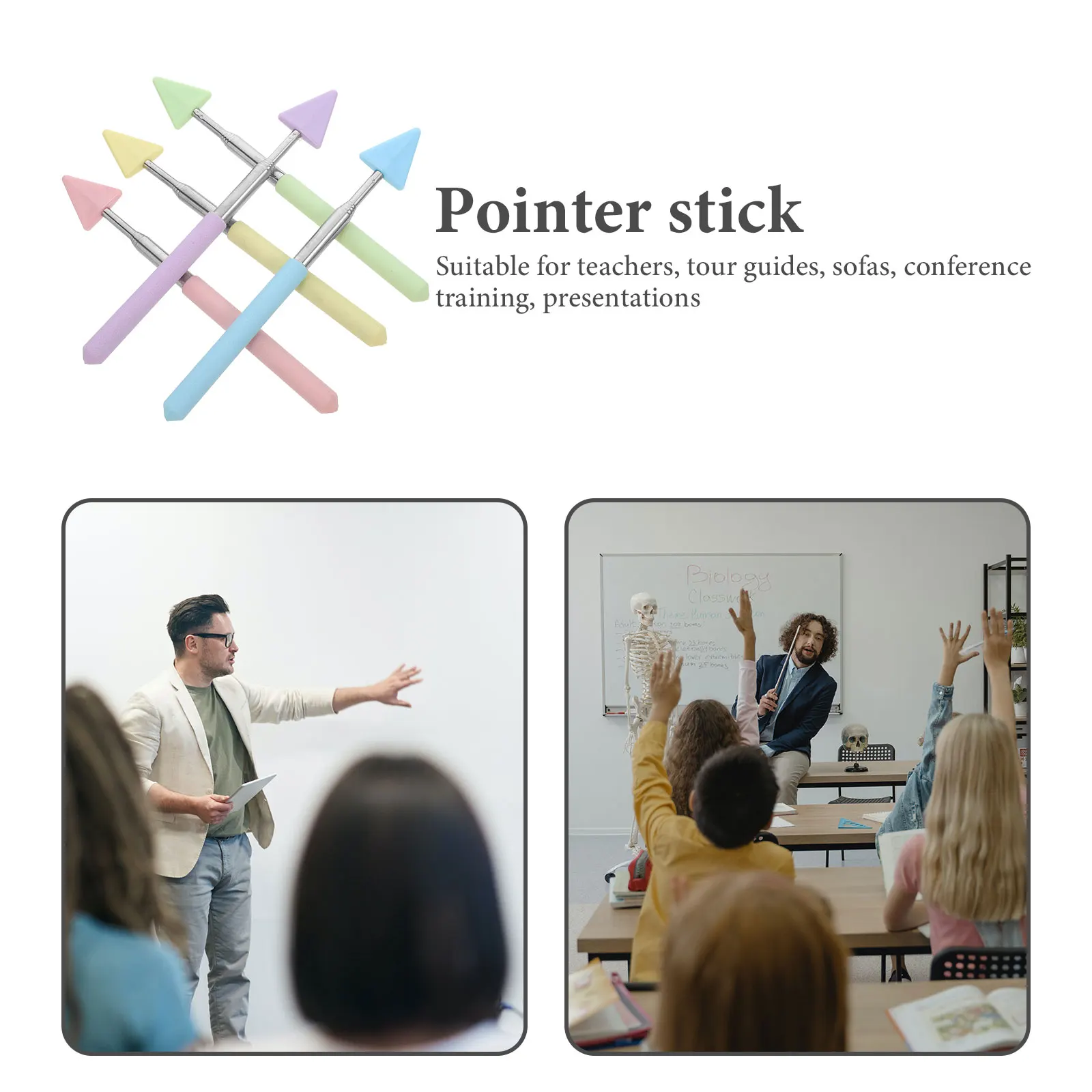 

5 Pcs Classroom Teaching Stick Hand Pointer Macaron Pointers for Presentations Child