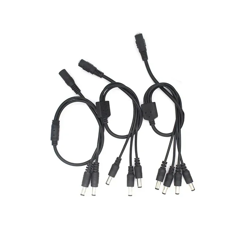 DC Power Jack 1 Female To 2/3/4 Male plug Splitter Adapter 5.5mm *2.1mm DC Connector Cable For CCTV Camera