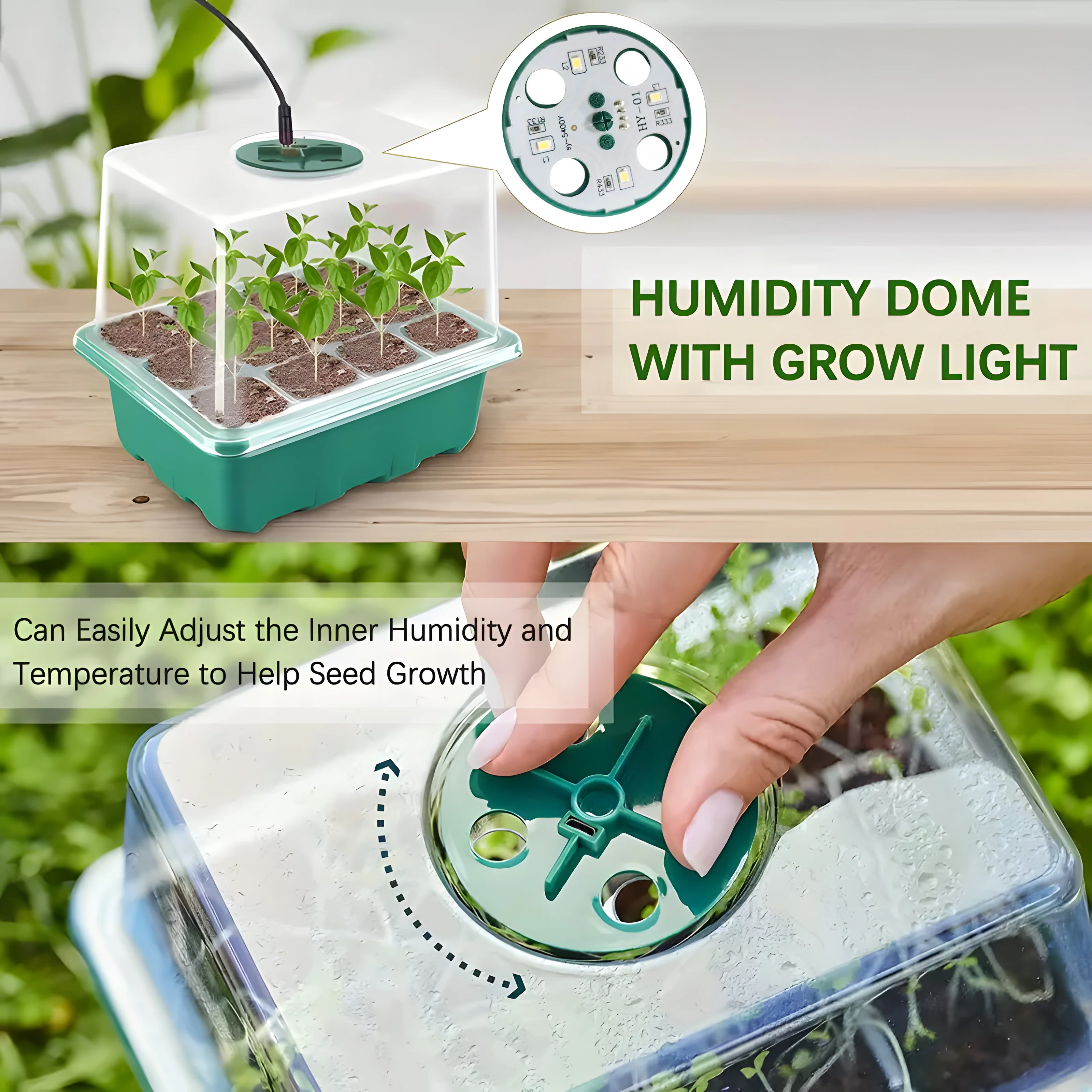 1/5 Packs Premium Seed Starter Set: Complete with Seedling Trays & Full Spectrum LED Grow Lights for Successful Plant Cultivatio