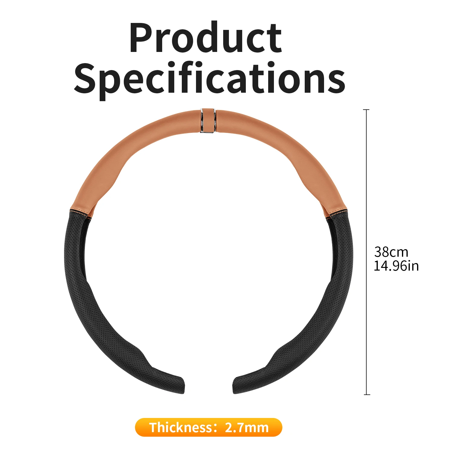 Steering Size 38cm Non-slip D-shaped Round Breathable Car Steering Wheel Cover Protector Suitable Auto Accessories For Roewe