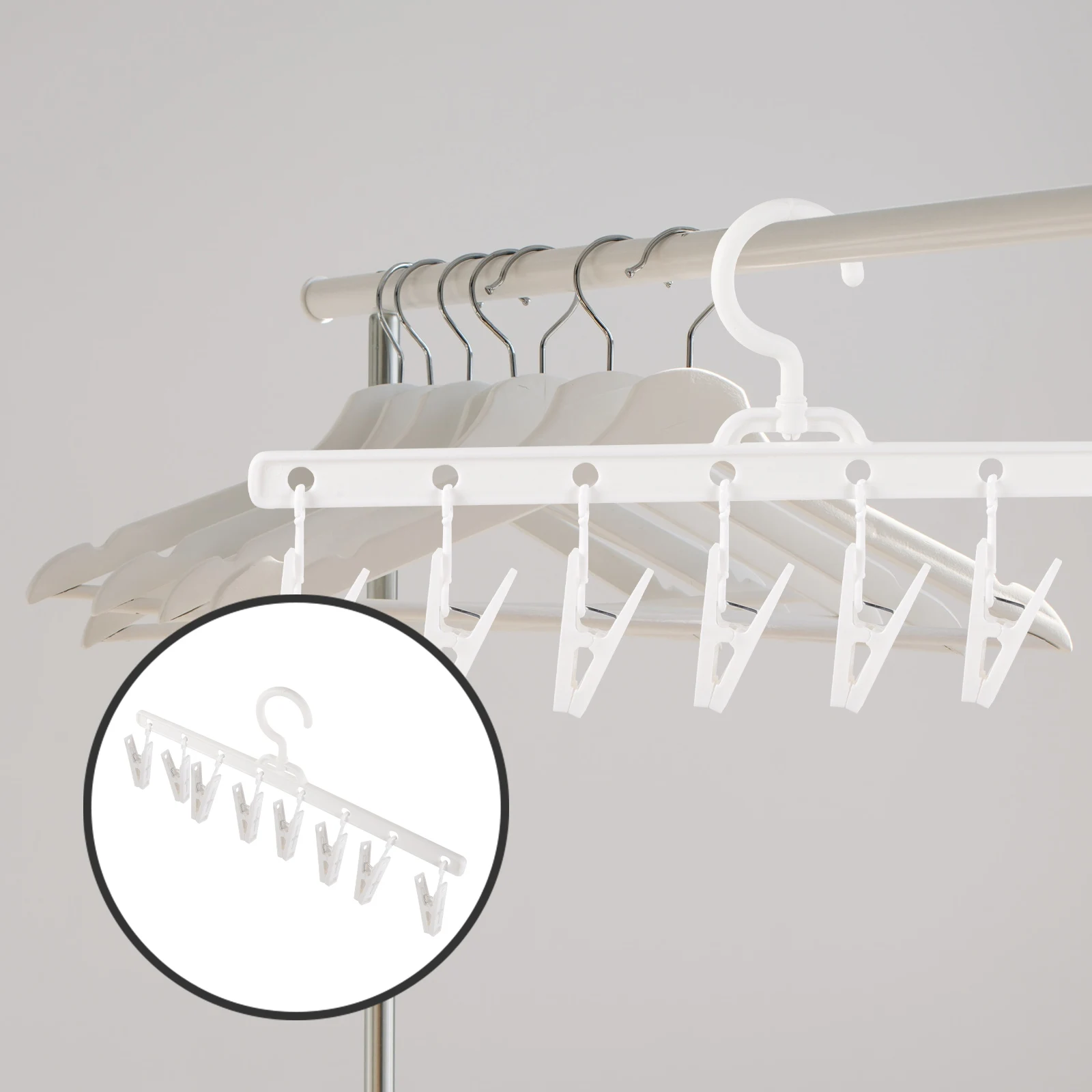 

Windproof Clips Multi-Purpose Hanger Foldable Socks Underwear Drying Racks Socks Underwear Holder Rust Resistant