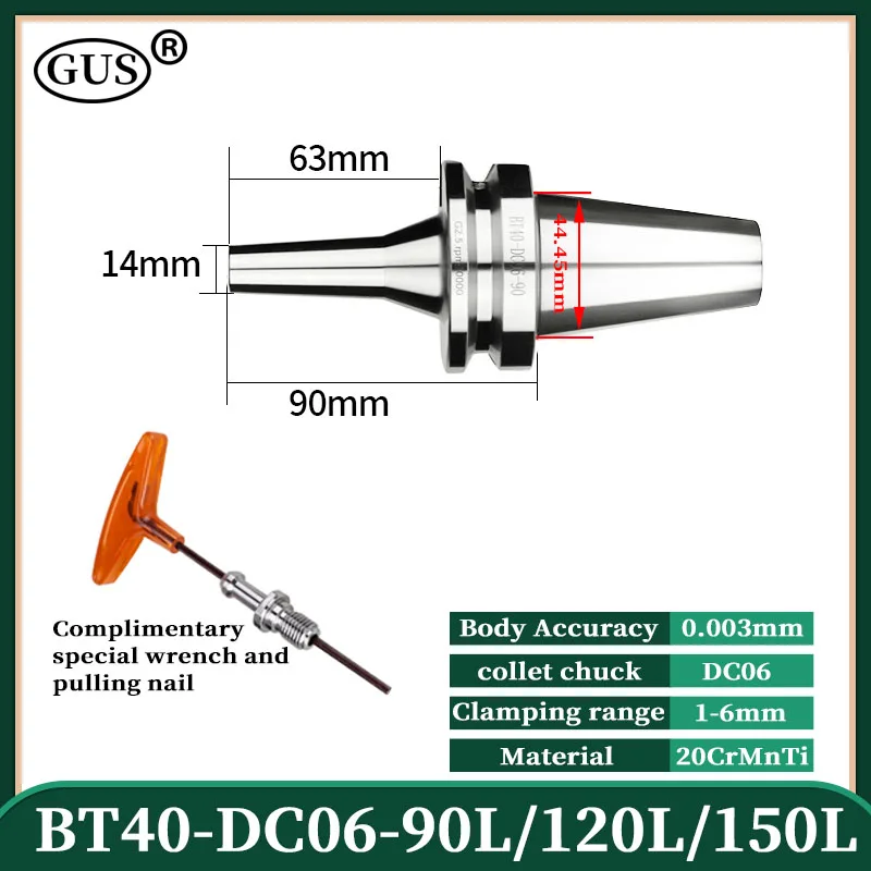 BT30 BT40 BBT40 Tool Holder DC Collets Pull Back DC4 DC6 DC8 DC12 High Precision Chuck for CNC machining center lathe tools