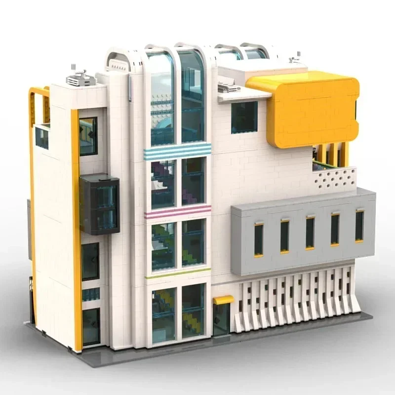 MOC-40933현대 미술관 풍경 스트리트 뷰 조립 스티치 빌딩 블록 Model7859Parts 어린이 생일 장난감 선물