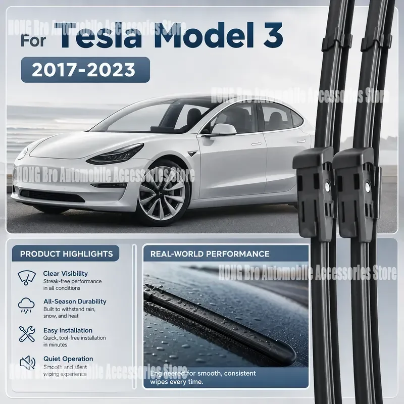 For Tesla Model 3 2017-2023 Front Windshield Wiper Blades 26+19 Inch Auto Glass Window Windscreen Replacement Parts
