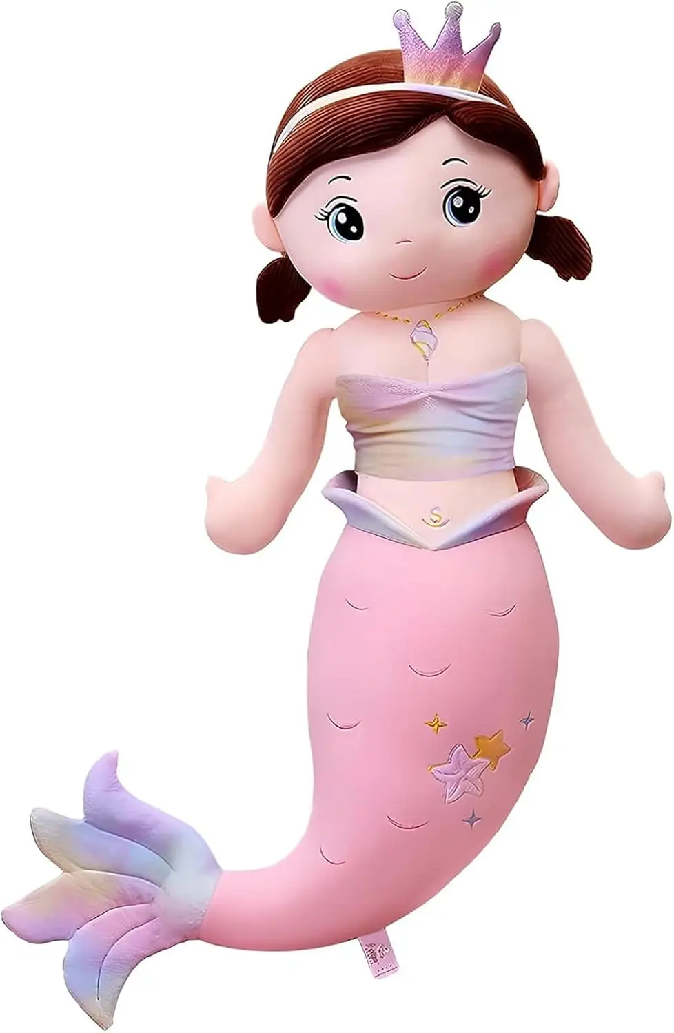

Милая розовая плюшевая игрушка-русалка, мягкая подушка-обнимашка 49,2 дюйма для детей и взрослых, подарок на день рождения