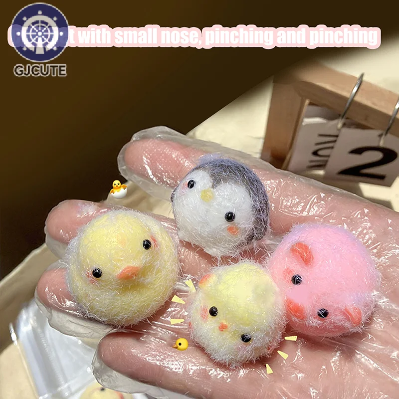 Miniature Chick Pig Animal Relief Squeeze Toy Sticky Squishy Mini Penguin Duck Stress Relief Squishy New Fidget Toy