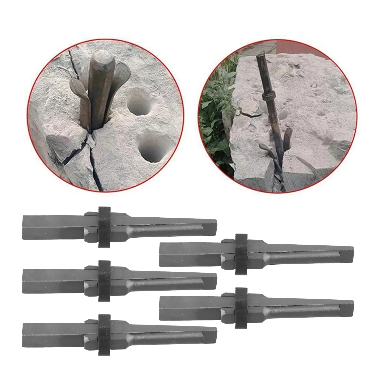 

5pcs Stone Splitting Wedges Stone Splitter Tools Concrete Marble Rock Granite Rock Splitting Wedge Breaking Tool Accessories