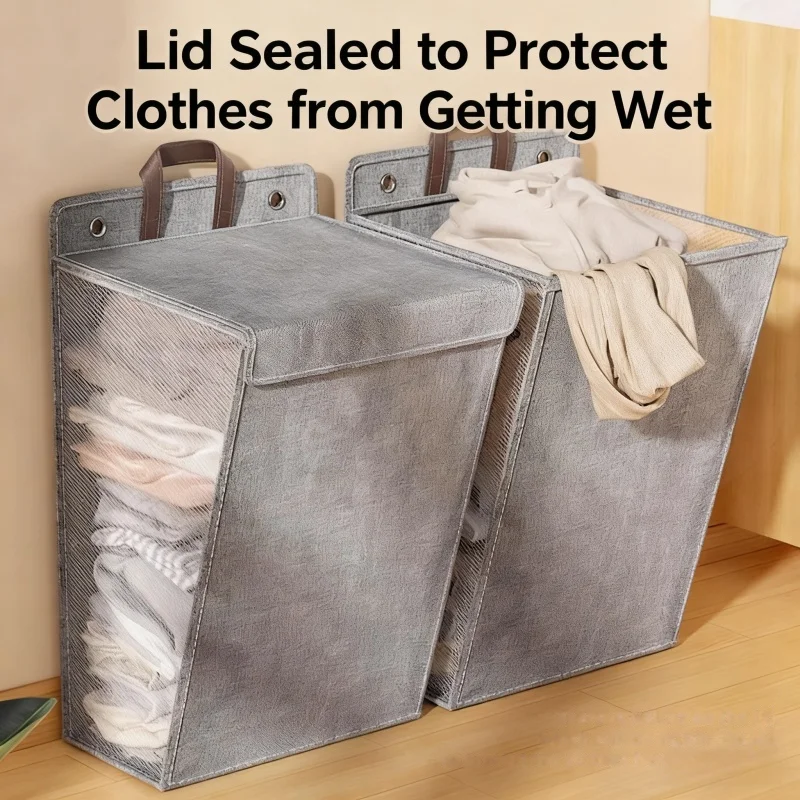 

Bathroom Dirty Clothes Basket Foldable Home Dormitory Multi-Functional Sorting And Storage Hanging Door Wall Storage Basket