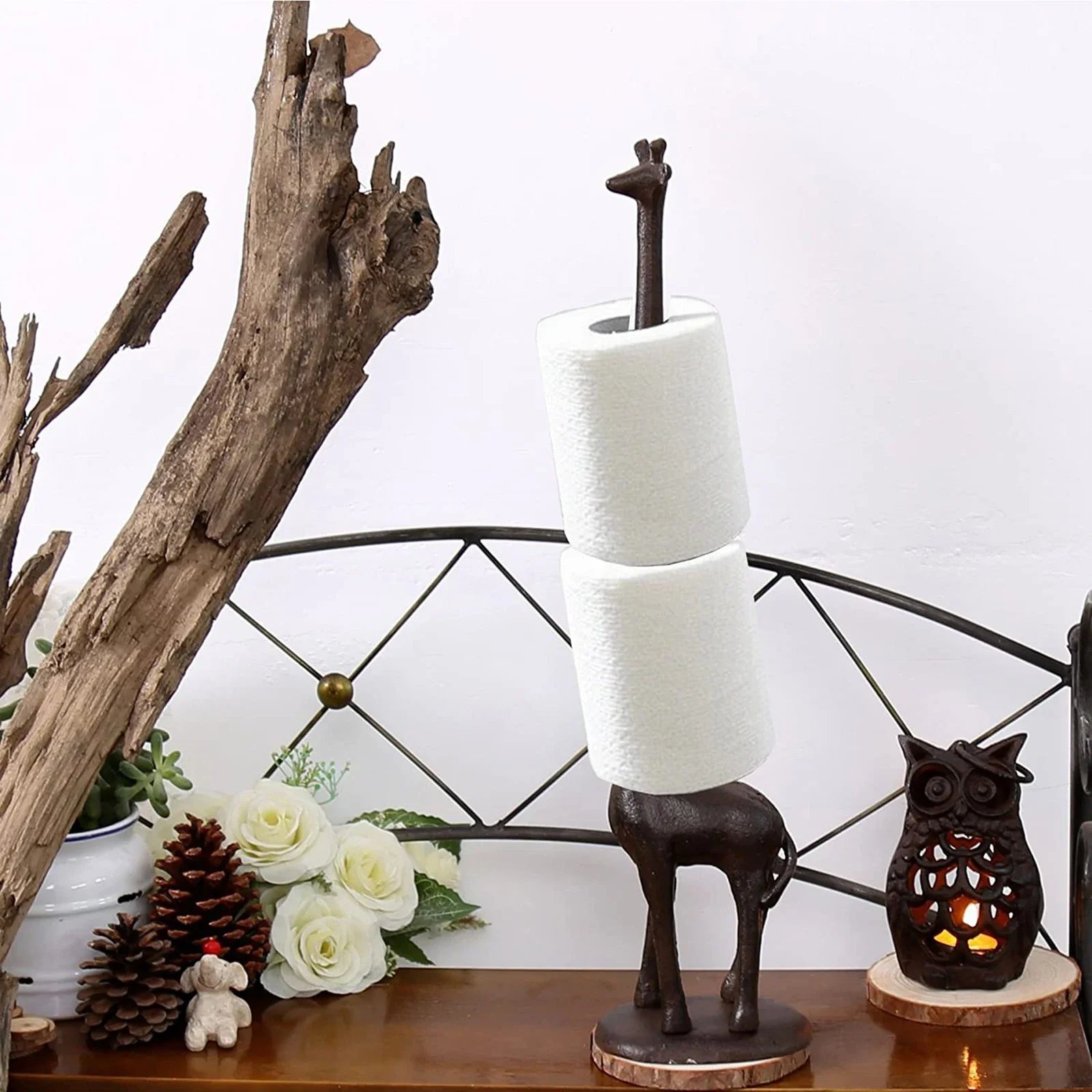 Porte-papier hygiénique décoratif en métal avec girafe, support de mouchoirs de salle de bain, support Chic pour la décoration de la maison