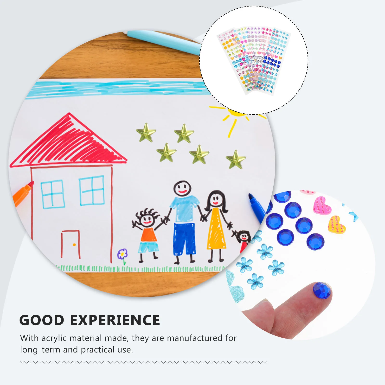 

5pcs Colored Diamond Sticker Self-Adhesive Rhinestone Stickers For Crafts Crystal Gems Jewel Decals Scrapbook Phone Car