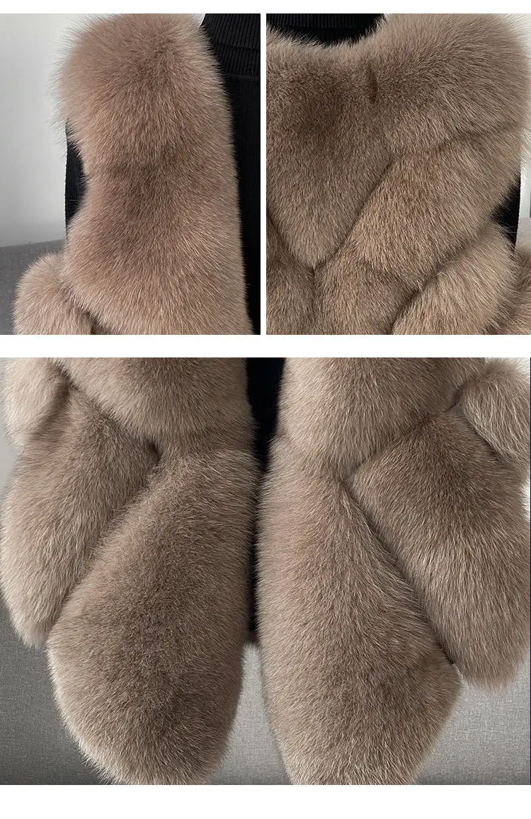 2024 autumn and winter new fox fur vest women's short coat young fur integrated vest winter coat women
