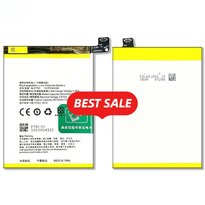 BLP791 for OPPO Reno 4 4G/Reno 4Lite/F17/A73 4G Phone Battery  High Capacity Battery Replacement Bateria Grade A Cell with Tools