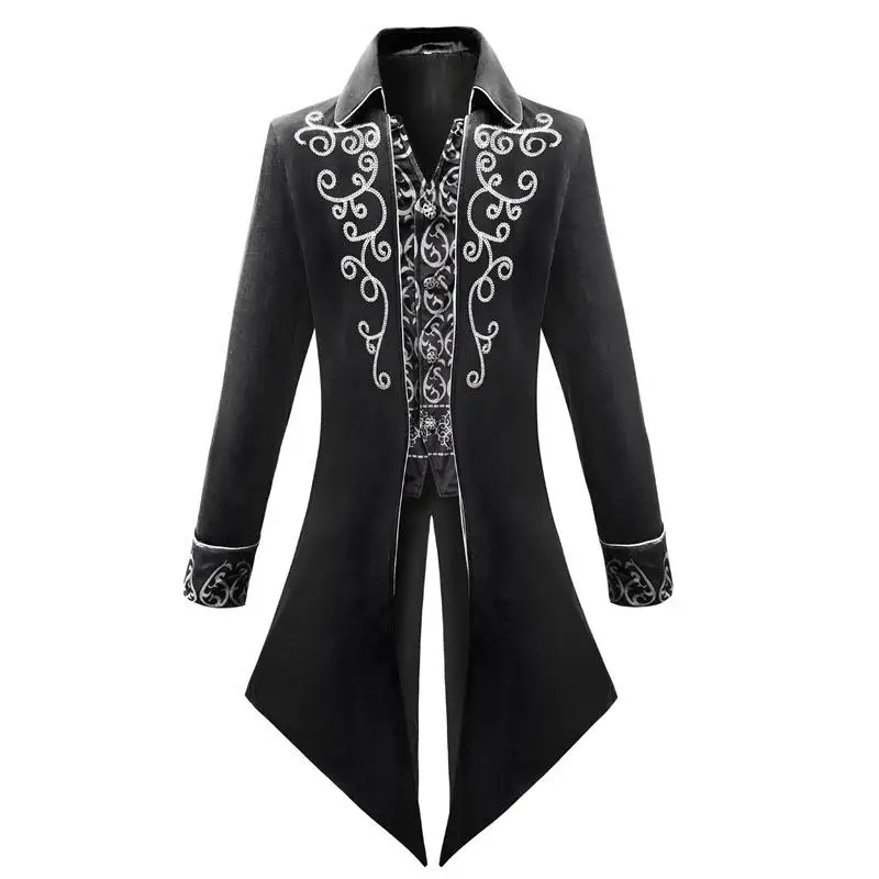 Manteau sur mesure rétro médiéval pour hommes, Costume d'halloween Punk Sle Long Court Faionable Ele classique, vêtements d'extérieur pour hommes