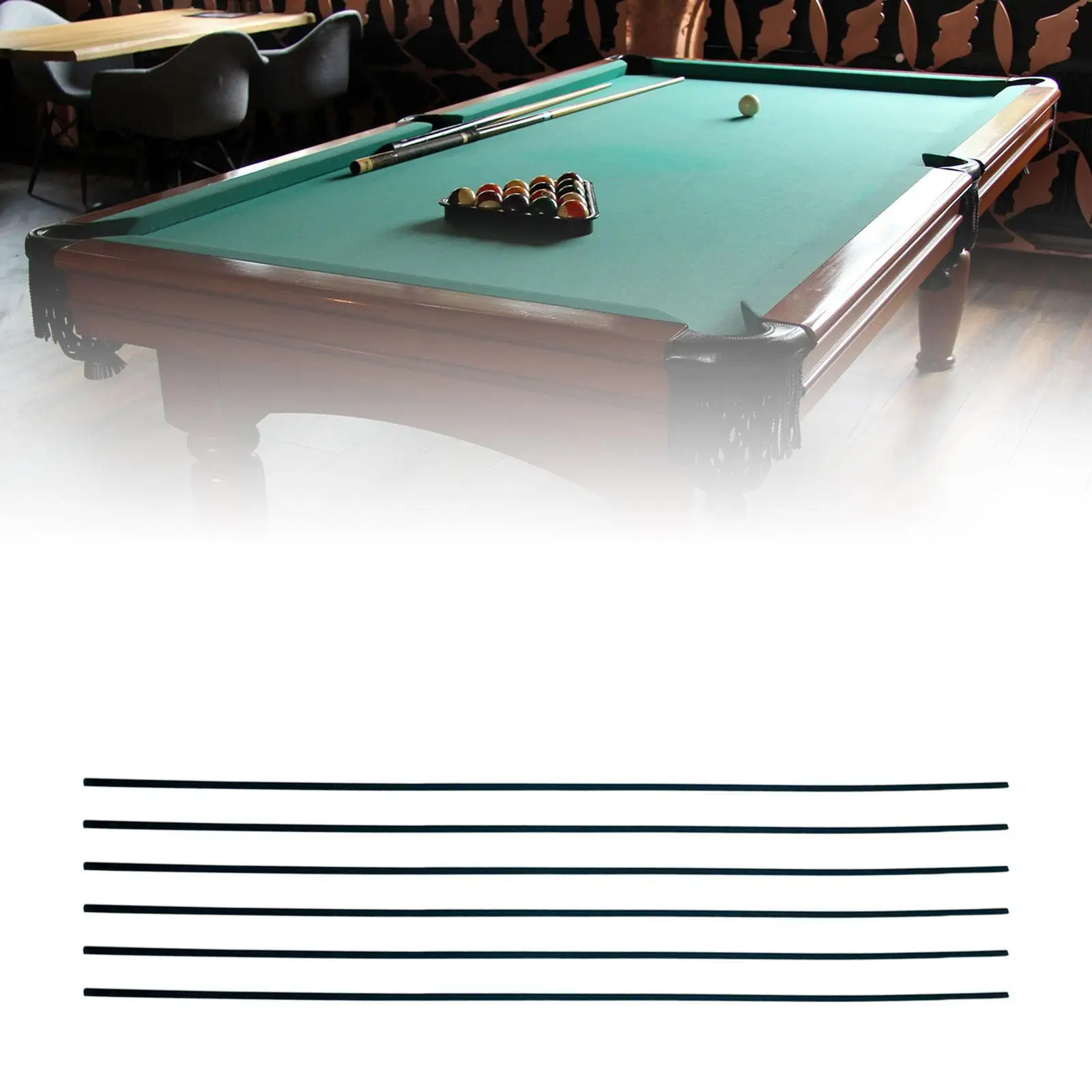 

Billiard Table Edge Banding Strips ABS Cloth Presser Rails Complete Set for Pool Table Repair or Maintenance