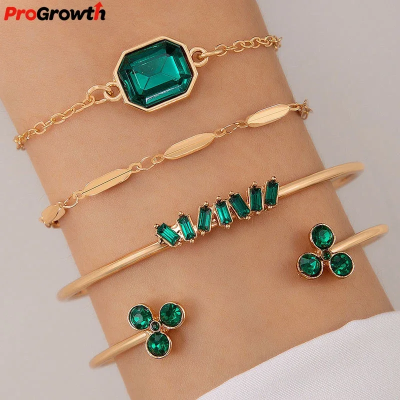 Europe Rare Design Micro Insert Bracelet Set Jewelry Personalized High-end Zircon Inlaid Clover Bracelet