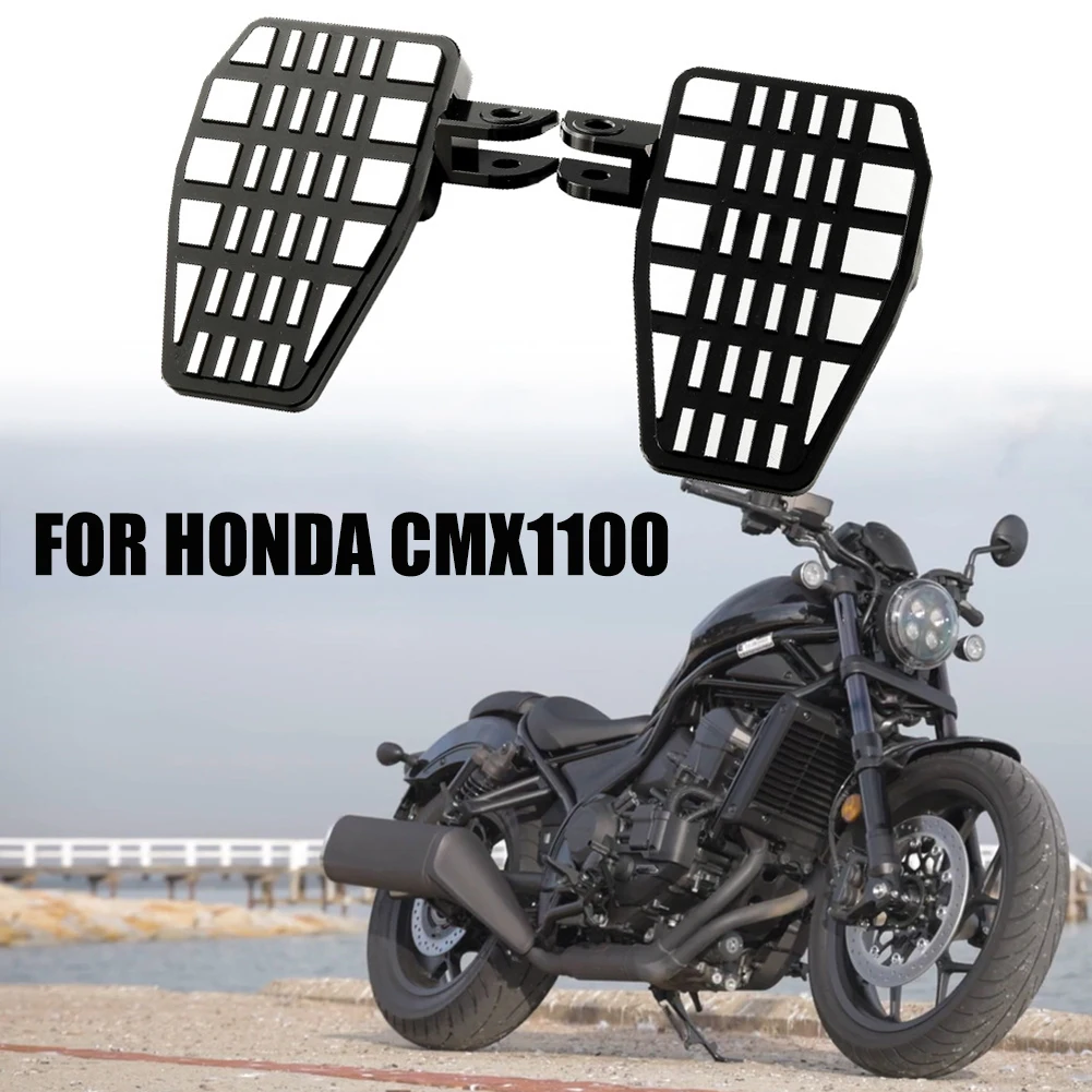 

Motorcycle Wide Foot Pegs Footrest Extension Plate for Honda CMX1100 1100 Model Year 2021 Plus ABS Material Silver Black