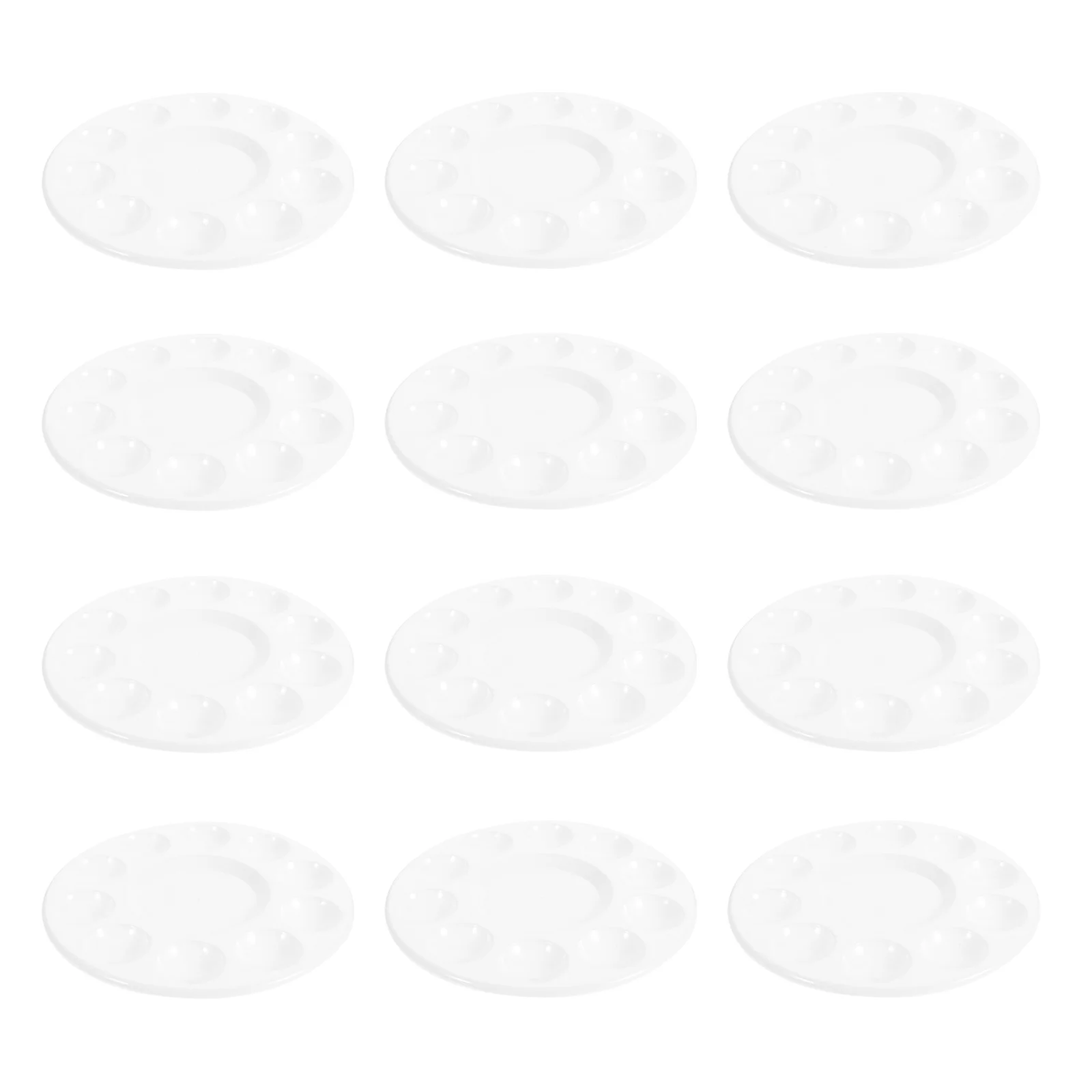 

12pcs Thickened Painting Palette Set Plastic Durable Color Mixing Tray For Art Class School Workshop Projects Watercolor Oil