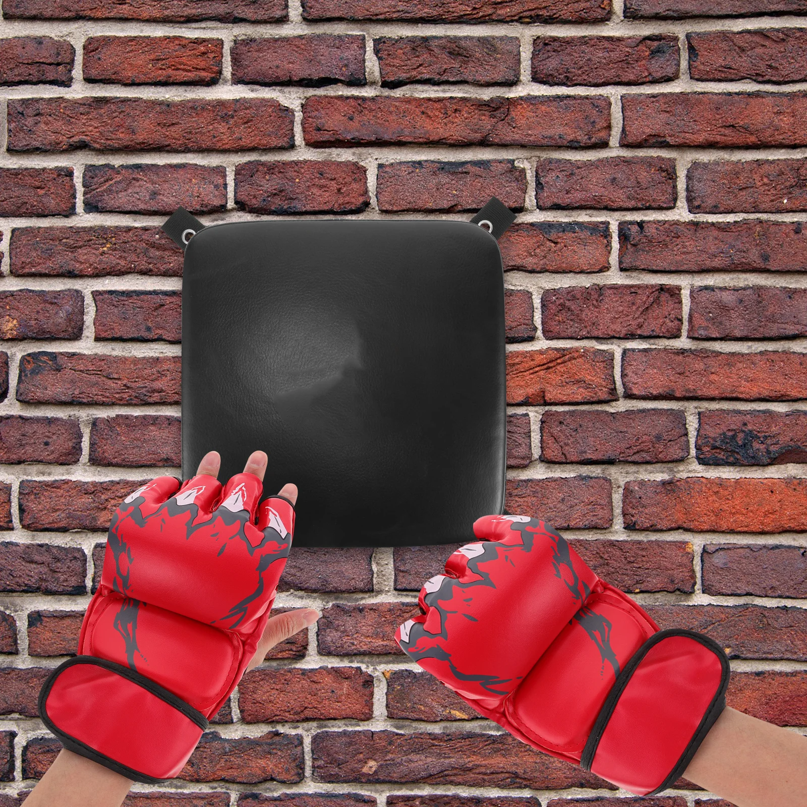 

1 пара боксерских тренировочных перчаток, красные перчатки с половиной пальца для взрослых, спаринг, мешок с песком, кикбоксинг, тайские перчатки для ММА, перчатки для ММА