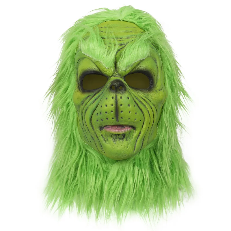 Grinch Mask2023New Christmas Green Fur Monster GlovescosSanta Claus HatThe Grinch