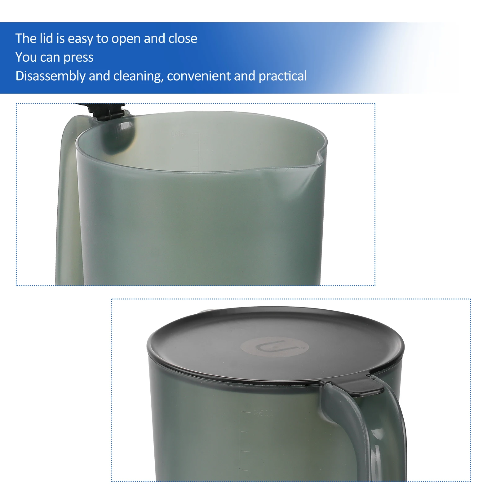 

1pc 2500Ml Cold Water Kettle Large Opening Plastic Beverage Pitcher Heat Resistant Juice Pot For Picnic Party Family