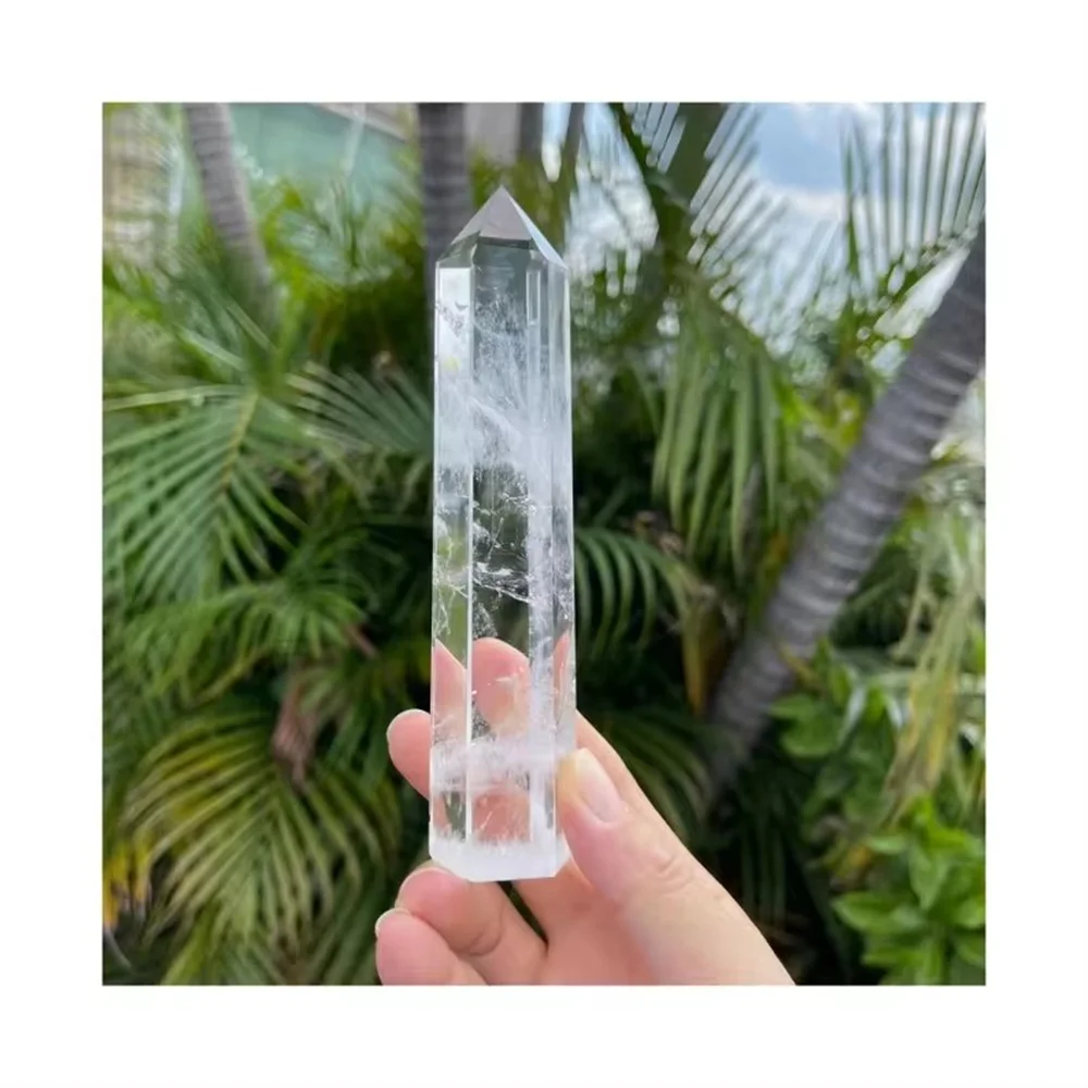 Big size Natural Clear Quartz Obelisk White Crystal Wand Point Healing Fengshui Tower for Home Decoration Quartz Point Healing