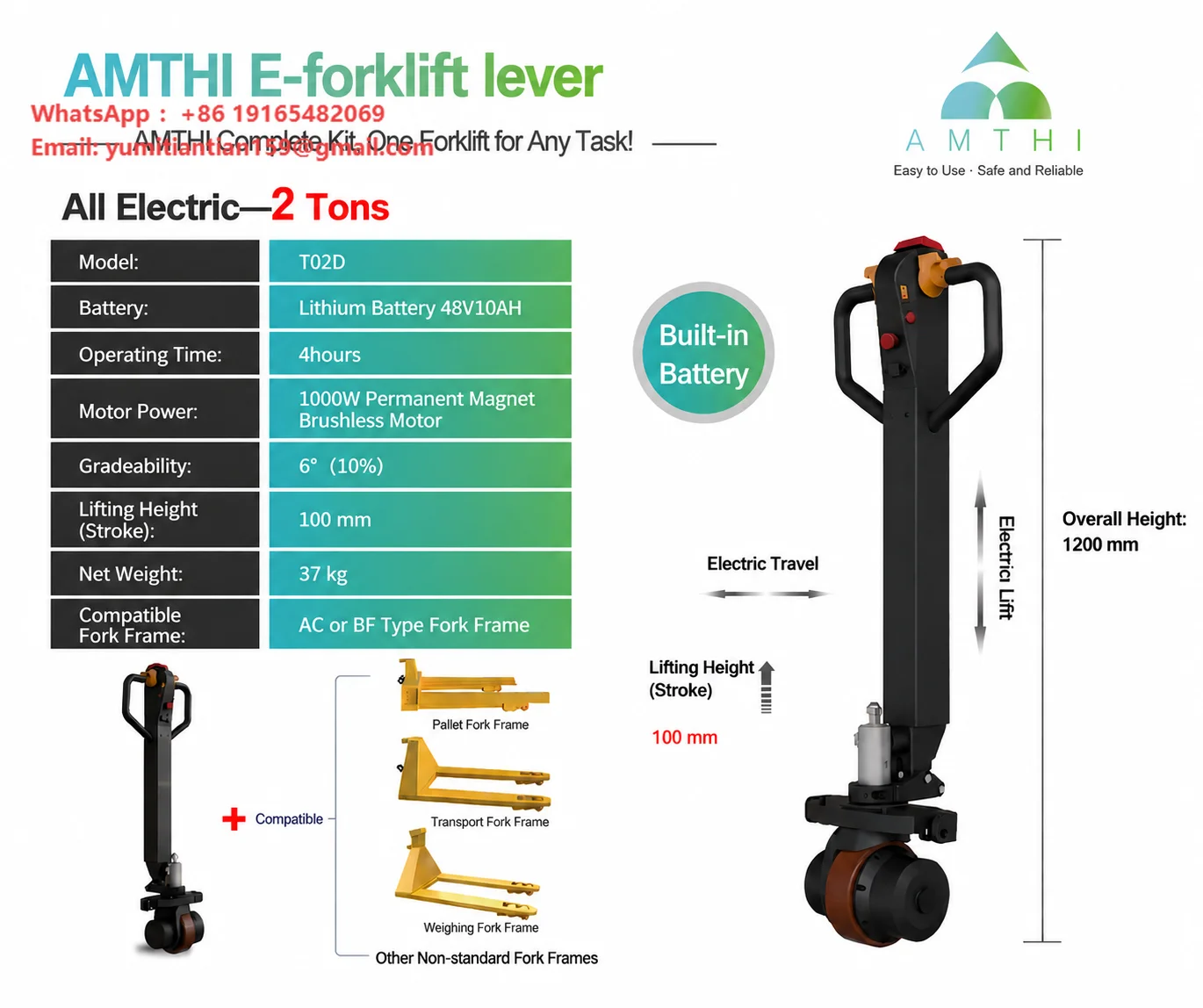 Modification Extended OEM/ODM AMTHI Intelligent M04 Forklift Power Control Lever for Electric Pallet Truck Upgrade Solution