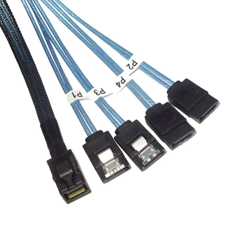 Original 12Gb/S MINI SAS cable SFF-8643 to 4SATA one to four array card 1-meter data cable