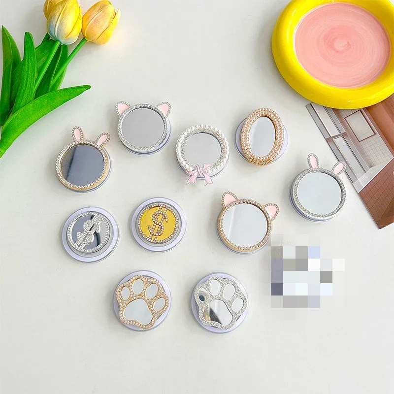 

Korean Rhinestone Mirror Griptok For Magsafe Magnetic Holder Cute Cat Paw Universal Portable Smart Tok For iPhone Lazy Bracket