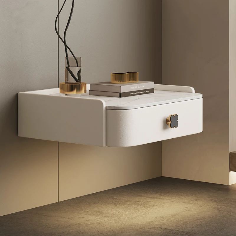 

Glamour Aesthetic Nightstand Modern Luxury Bedroom Floating Nightstand With Storage Simple Mesita De Noche Dormitorio Furniture