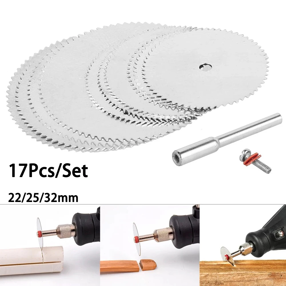 

11/17pack Mini Circular Saw Blades HSS Cutting Discs Rotary Tool Electric Dril Accessories For Metal Wood Cutting 22/25/32mm