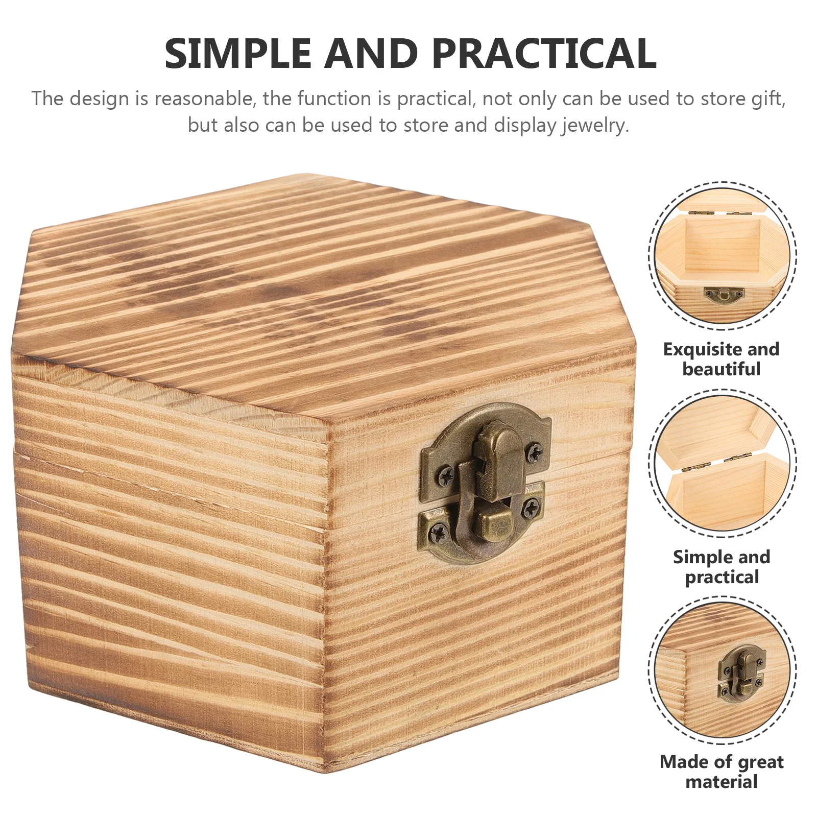 Vintage Storage Box Small Wooden Jewelry Organizer With Clasp Craft Keepsake Case For Gifts Wedding Mini Wood Box