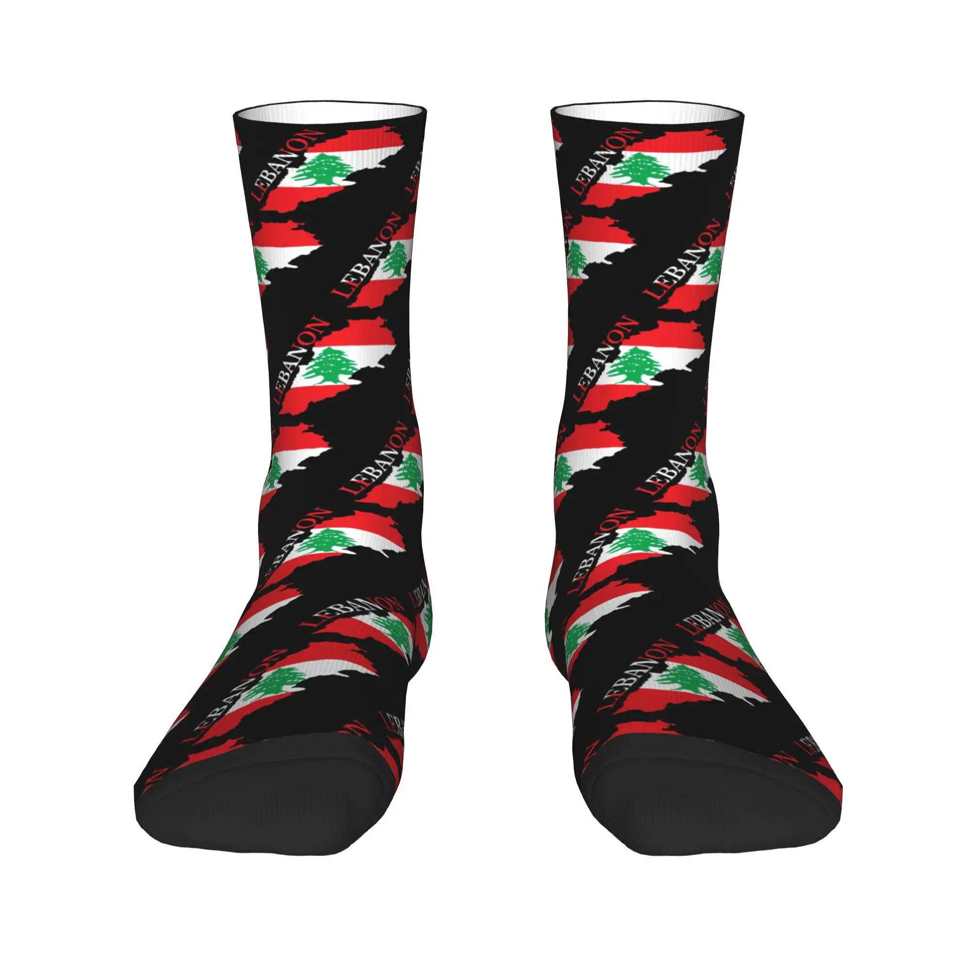 Alle seizoenen Libanon vlag kaart sokken Harajuku super zachte kousen Crew sokken voor mannen vrouwen verjaardagscadeau