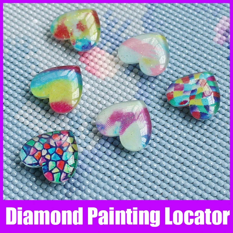 HOMFUN 1pcs Random Color Love Diamond Painting Locator Magnet Cover Holder Diamond Embroidery Localizer  Accessories Fixer Tool