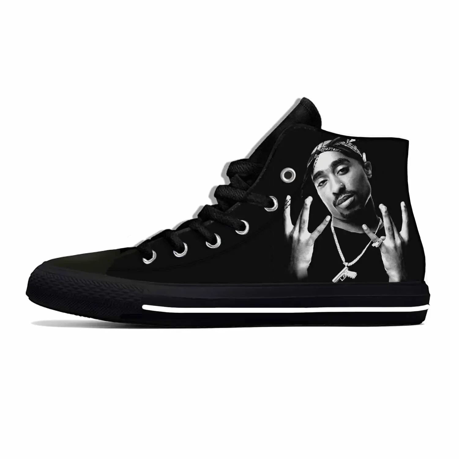 Hot Cool Summer Fashion Rap 2pac Tupac Casual Cloth Shoes Lightweight Men Women Fashion Sneakers High Top Latest Board Shoes