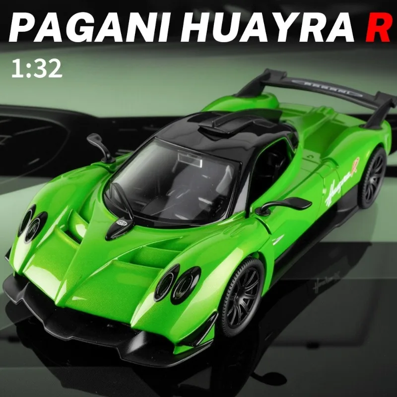 

1/32 Pagani Huayra R Super Sport Car Model with Sound Light Children Boy Diecast Toy Vehicle Collection Miniature Home Decor