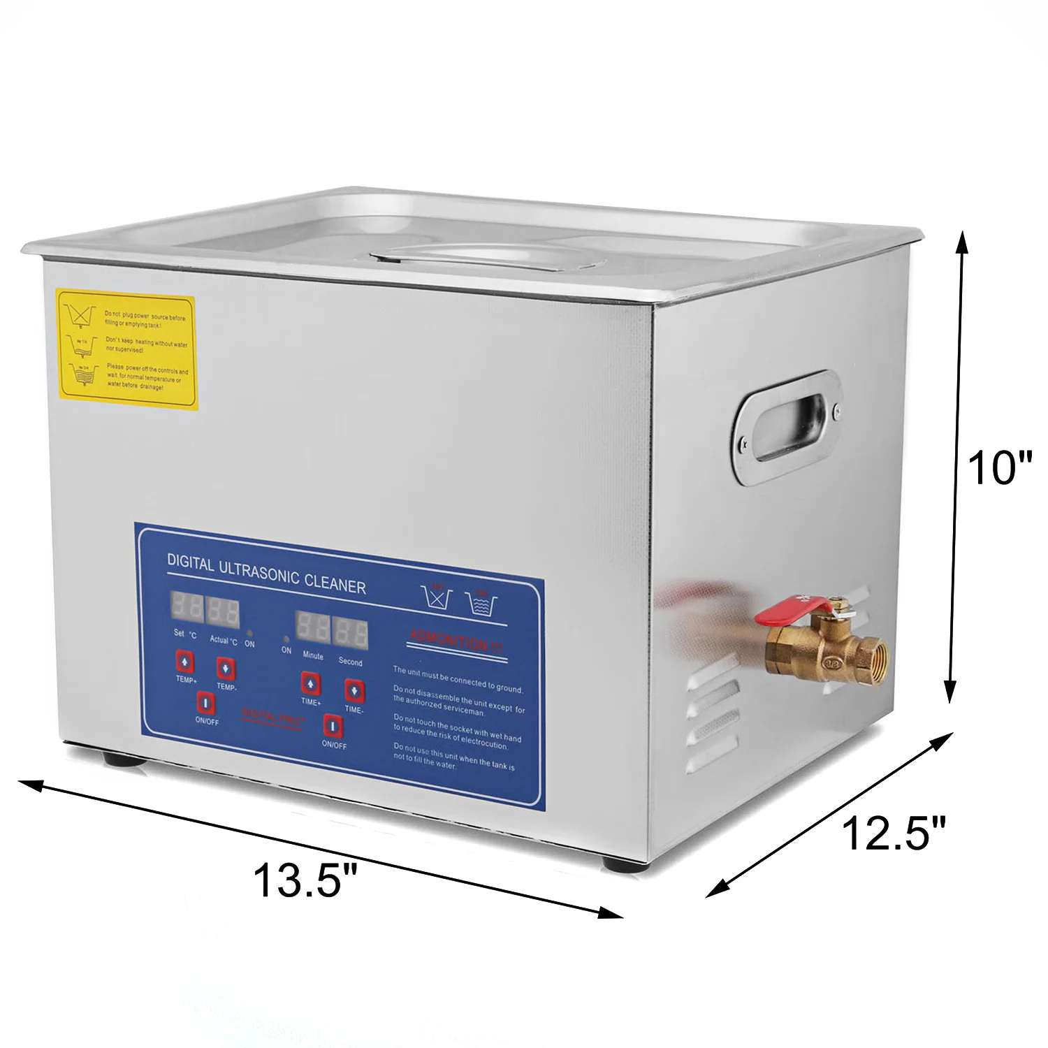 15L Ultrasonic Jewelry Cleaner Machine, 360W Heated Digital Cleaner for Rings/Glasses/Tools, Stainless Steel Tank & Timer
