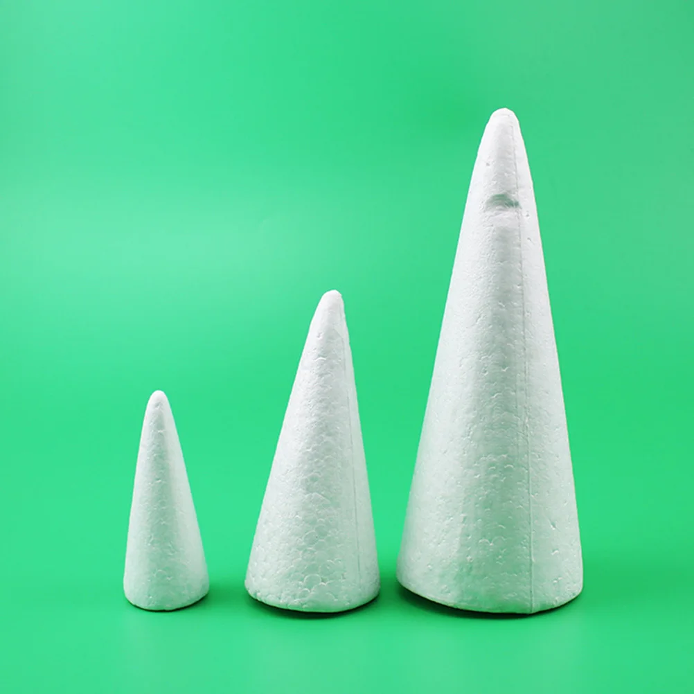 

12 pcs Foam Craft Cones Solid Polystyrene White Diy Accessories For Christmas Tree Decorations Kids Art Projects Centerpiece