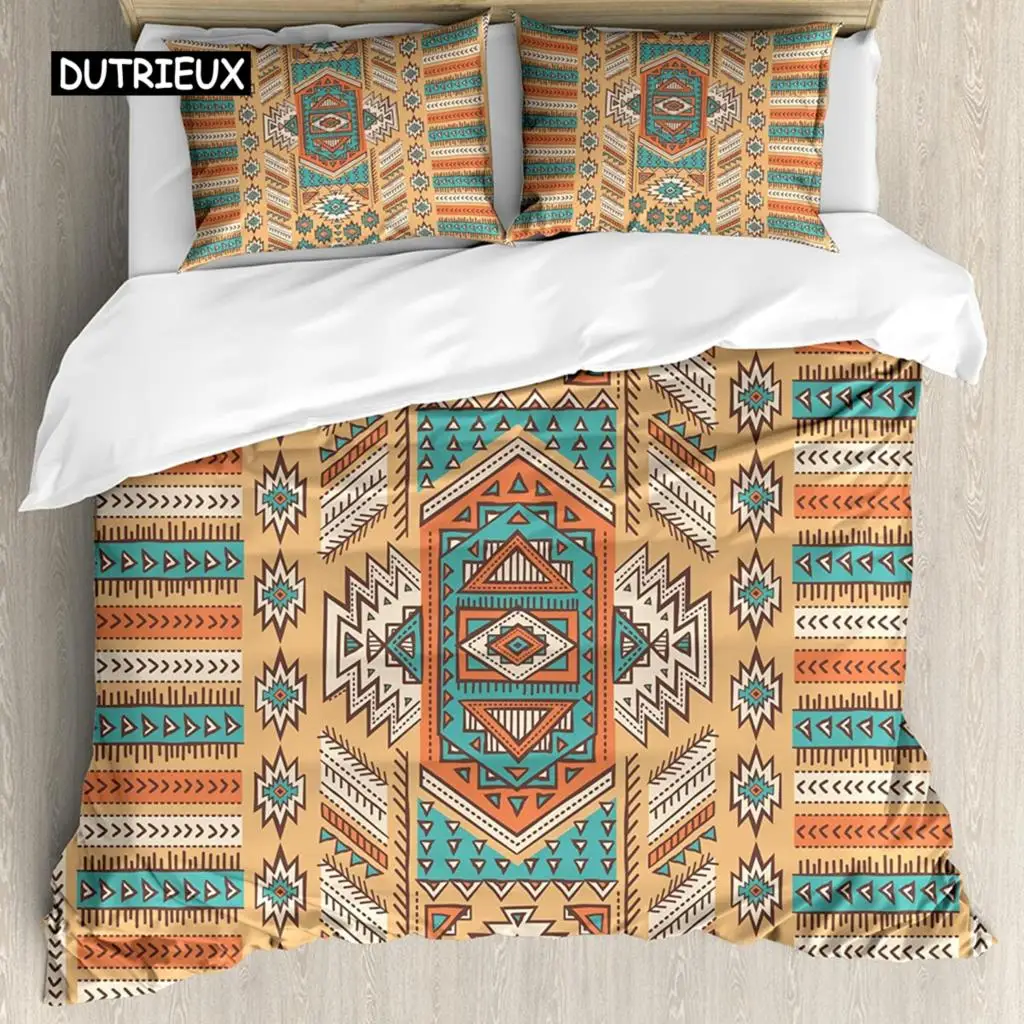 

Tribal Duvet Cover Secret Tribe Pattern In Bohemian Style Bedding Set Bedclothes Double Queen King Size Polyester Qulit Cover